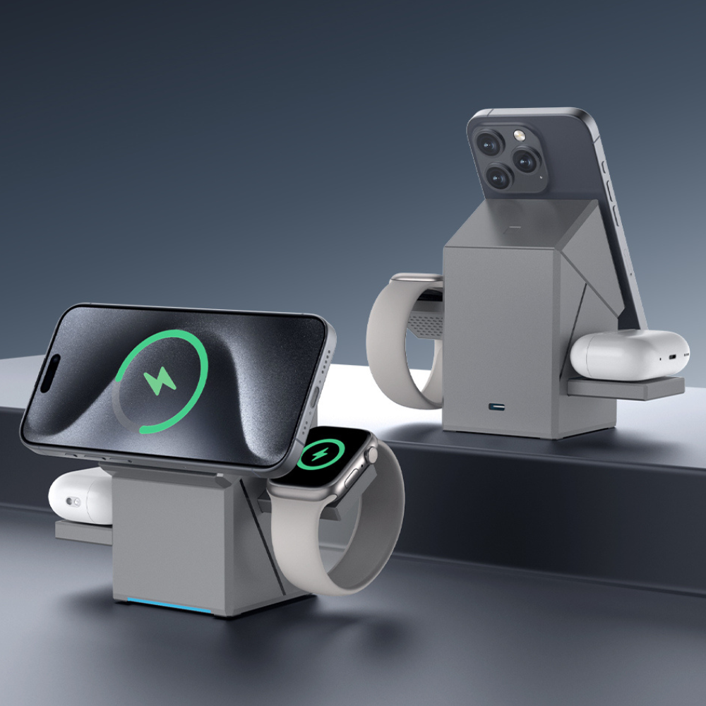 Qi2三合一無線充電器