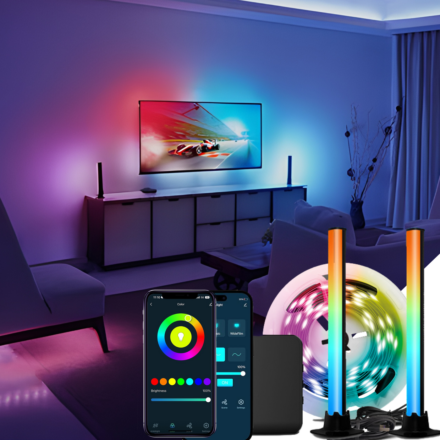 Nordeco RGBIC TV Backlight Strip (Light Color Synchronization HDMI Version)