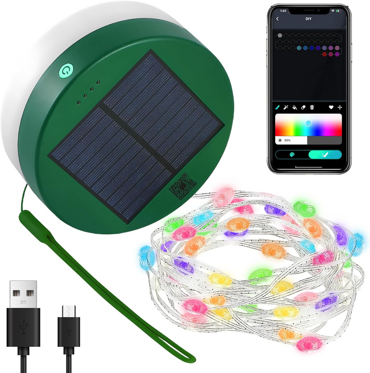 戶外太陽能收納智慧串燈