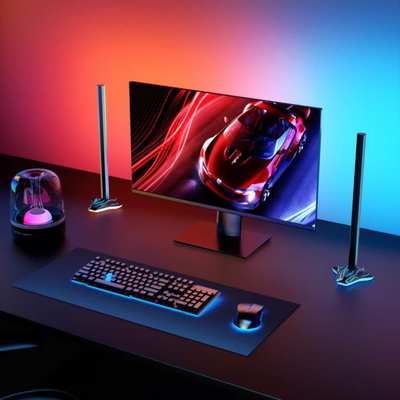 Spaceship desk lamp with computer screen｜Left and right pair of chasing lights (only support Windows system)